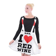 I Love Red Wine Suspender Skater Skirt by ilovewhateva