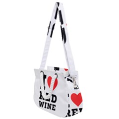 I Love Red Wine Rope Handles Shoulder Strap Bag by ilovewhateva