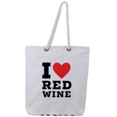 I Love Red Wine Full Print Rope Handle Tote (large) by ilovewhateva