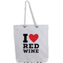 I love red wine Full Print Rope Handle Tote (Large) View2