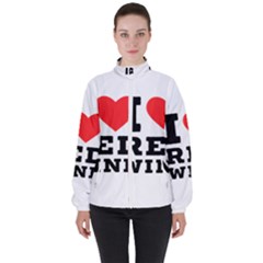 I Love Red Wine Women s High Neck Windbreaker by ilovewhateva