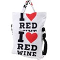 I love red wine Fold Over Handle Tote Bag View2