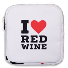 I Love Red Wine Mini Square Pouch by ilovewhateva