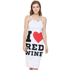 I Love Red Wine Bodycon Cross Back Summer Dress by ilovewhateva