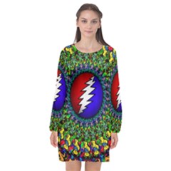 Grateful Dead Long Sleeve Chiffon Shift Dress 