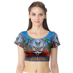 Grateful Dead Wallpapers Short Sleeve Crop Top