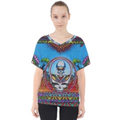 Grateful Dead Wallpapers V-neck Dolman Drape Top by Mog4mog4