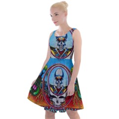 Grateful Dead Wallpapers Knee Length Skater Dress