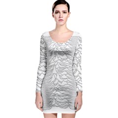 Joy Division Unknown Pleasures Post Punk Long Sleeve Bodycon Dress by Mog4mog4