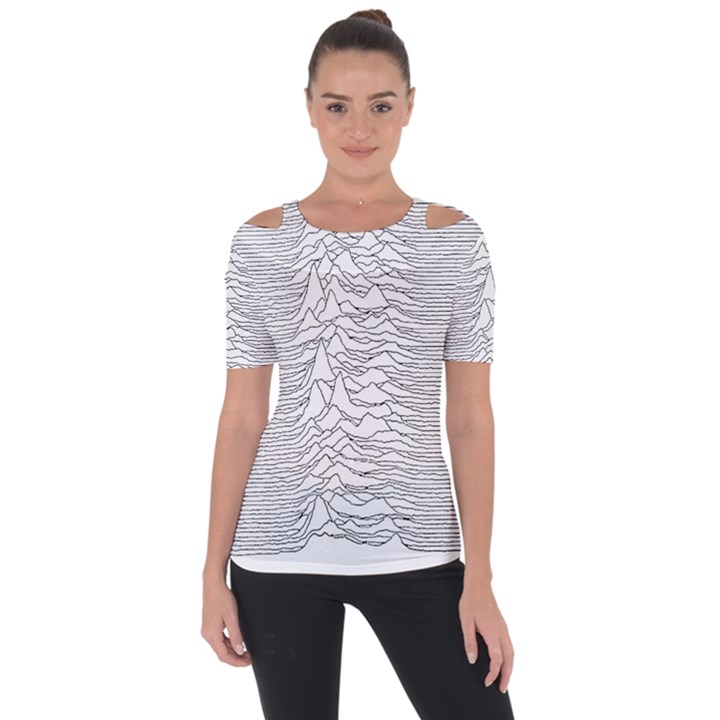 Joy Division Unknown Pleasures Post Punk Shoulder Cut Out Short Sleeve Top