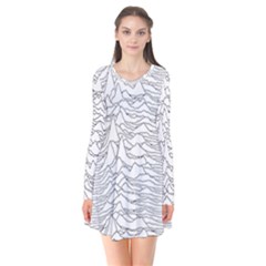 Joy Division Unknown Pleasures Post Punk Long Sleeve V-neck Flare Dress by Mog4mog4