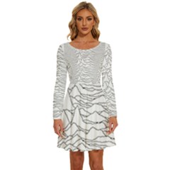 Joy Division Unknown Pleasures Post Punk Long Sleeve Wide Neck Velvet Dress by Mog4mog4