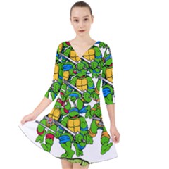 Teenage Mutant Ninja Turtles Quarter Sleeve Front Wrap Dress by Mog4mog4