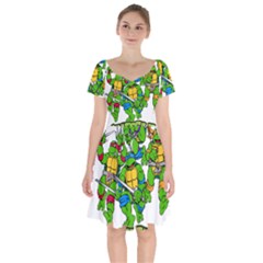 Teenage Mutant Ninja Turtles Short Sleeve Bardot Dress by Mog4mog4