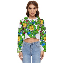 Teenage Mutant Ninja Turtles Women s Lightweight Cropped Hoodie by Mog4mog4