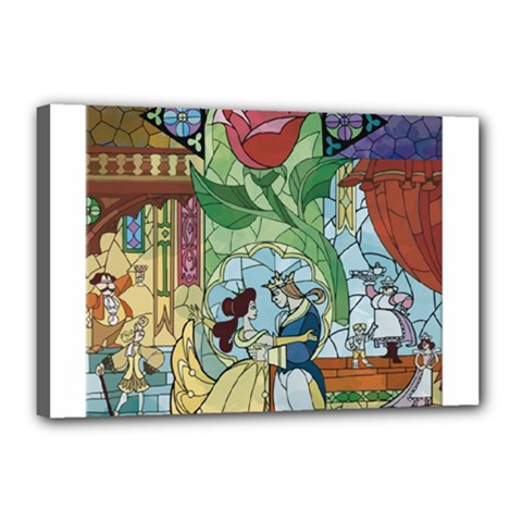 Beauty Stained Glass Canvas 18  X 12  (stretched) by Mog4mog4