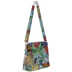 Beauty Stained Glass Zipper Messenger Bag by Mog4mog4