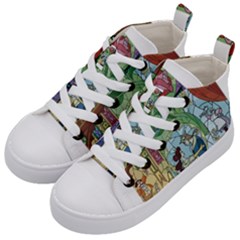 Beauty Stained Glass Kids  Mid-top Canvas Sneakers by Mog4mog4