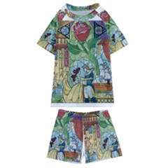 Beauty Stained Glass Kids  Swim Tee And Shorts Set by Mog4mog4