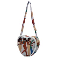 Egypt Fresco Mural Decoration Heart Shoulder Bag by Mog4mog4