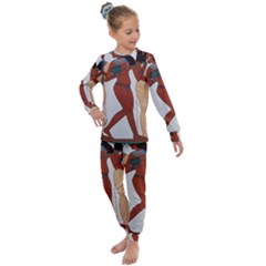 Egypt Fresco Mural Decoration Kids  Long Sleeve Set  by Mog4mog4