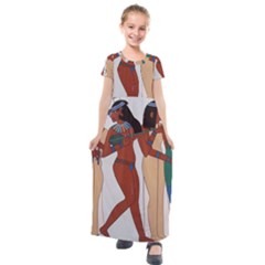 Egypt Fresco Mural Decoration Kids  Short Sleeve Maxi Dress by Mog4mog4