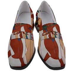 Egypt Fresco Mural Decoration Women s Chunky Heel Loafers by Mog4mog4