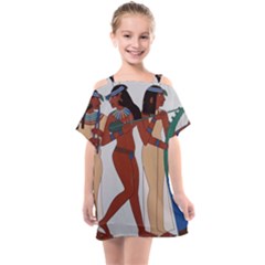 Egypt Fresco Mural Decoration Kids  One Piece Chiffon Dress by Mog4mog4