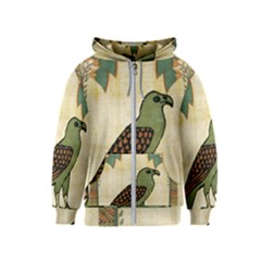 Egyptian Paper Papyrus Bird Kids  Zipper Hoodie by Mog4mog4