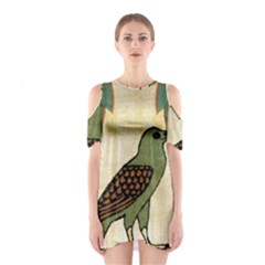 Egyptian Paper Papyrus Bird Shoulder Cutout One Piece Dress by Mog4mog4