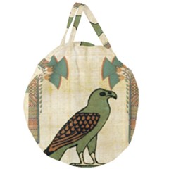 Egyptian Paper Papyrus Bird Giant Round Zipper Tote by Mog4mog4