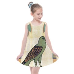 Egyptian Paper Papyrus Bird Kids  Summer Dress by Mog4mog4