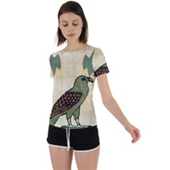 Egyptian Paper Papyrus Bird Back Circle Cutout Sports Tee by Mog4mog4