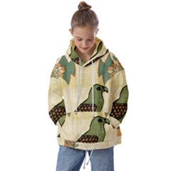 Egyptian Paper Papyrus Bird Kids  Oversized Hoodie by Mog4mog4