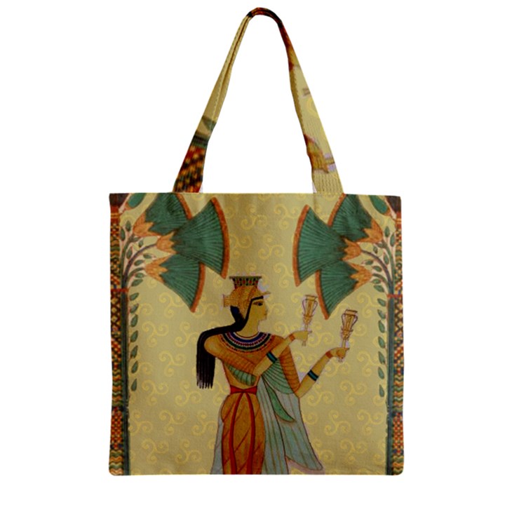 Egyptian Design Man Artifact Royal Zipper Grocery Tote Bag