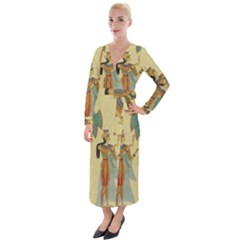 Egyptian Design Man Artifact Royal Velvet Maxi Wrap Dress by Mog4mog4