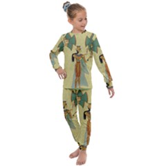 Egyptian Design Man Artifact Royal Kids  Long Sleeve Set  by Mog4mog4