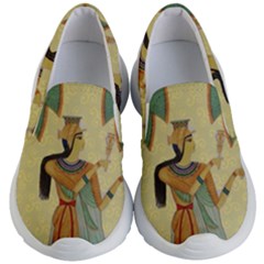 Egyptian Design Man Artifact Royal Kids Lightweight Slip Ons by Mog4mog4