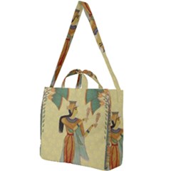 Egyptian Design Man Artifact Royal Square Shoulder Tote Bag by Mog4mog4