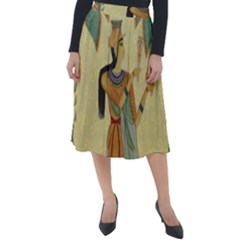 Egyptian Design Man Artifact Royal Classic Velour Midi Skirt  by Mog4mog4