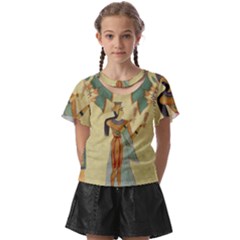 Egyptian Design Man Artifact Royal Kids  Front Cut Tee by Mog4mog4