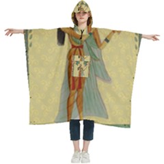 Egyptian Design Man Artifact Royal Women s Hooded Rain Ponchos