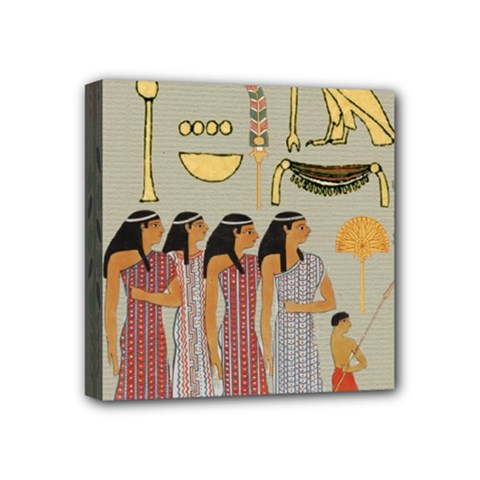 Egyptian Paper Women Child Owl Mini Canvas 4  X 4  (stretched) by Mog4mog4