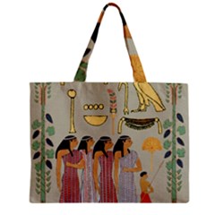 Egyptian Paper Women Child Owl Zipper Mini Tote Bag by Mog4mog4