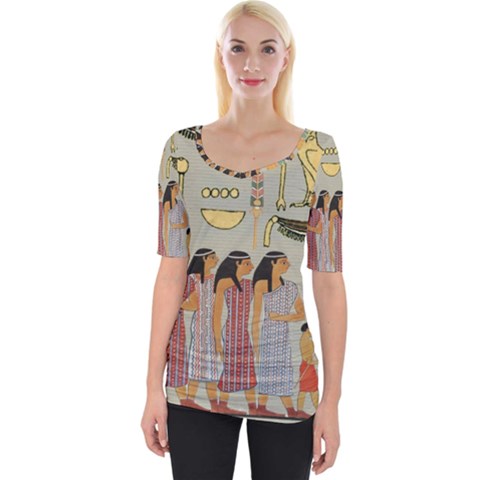 Egyptian Paper Women Child Owl Wide Neckline Tee by Mog4mog4