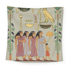 Egyptian Paper Women Child Owl Square Tapestry (large) by Mog4mog4