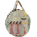 Egyptian Paper Women Child Owl Giant Round Zipper Tote View1