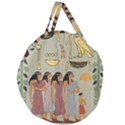 Egyptian Paper Women Child Owl Giant Round Zipper Tote View2