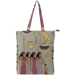 Egyptian Paper Women Child Owl Double Zip Up Tote Bag by Mog4mog4