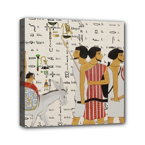 Egyptian Design Men Worker Slaves Mini Canvas 6  X 6  (stretched) by Mog4mog4